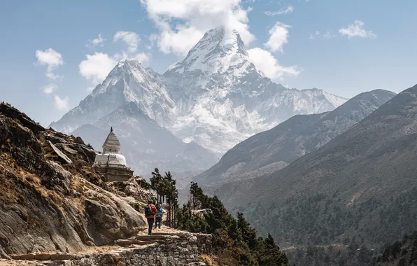 Mountains, himalayas, construction, eastern