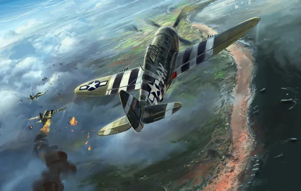 WW2, P-47 Thunderbolt, Energo5, Aviation Art