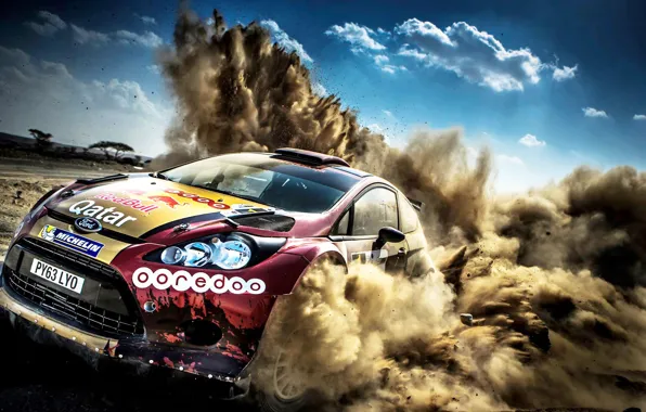 Картинка Ford, Пыль, Форд, WRC, Rally, Fiesta, Фиеста, Nasser Al Attiyah