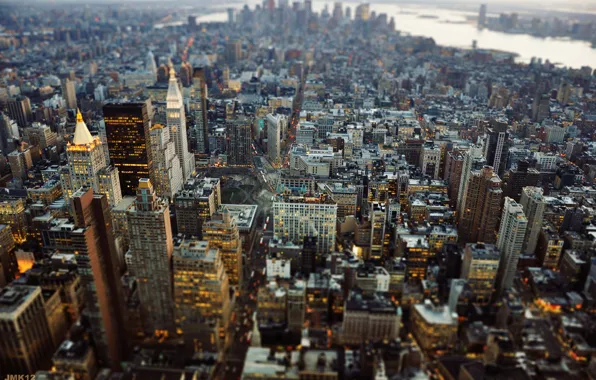 Картинка город, Нью-Йорк, США, Манхэттен, Нью Йорк, New York City, Tilt Shift, JMK Photography