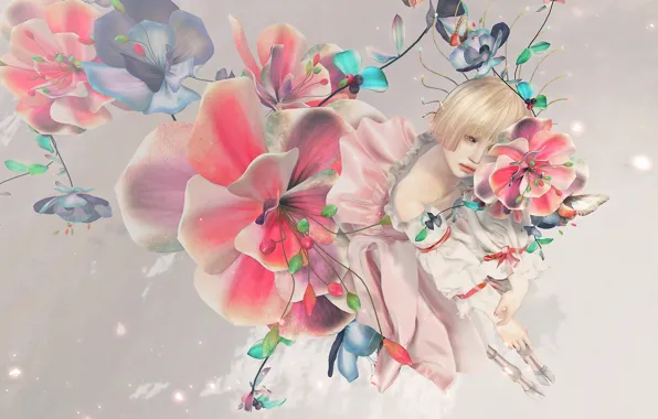 Девушка, рендеринг, фон