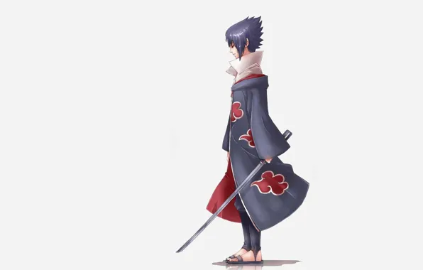 Минимализм, парень, Наруто, Naruto, Саске Учиха