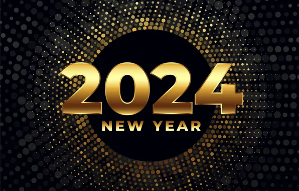 Цифры, Новый год, дата, композиция, 2024, Новый 2024 год