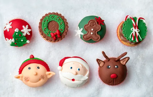 Картинка Новый Год, Рождество, Christmas, Merry Christmas, Xmas, cupcake, кексы, decoration