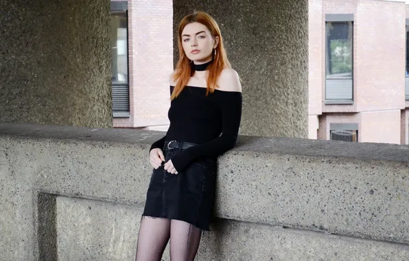 Картинка girl, model, redhead, cute, mini dress