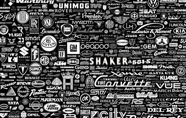 Texture, background, car logos