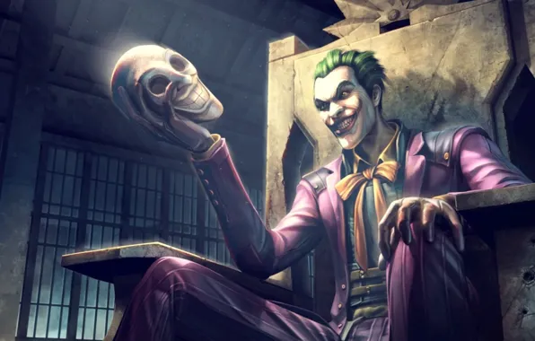 Улыбка, джокер, маска, трон, joker, DC Comics, Комиксы