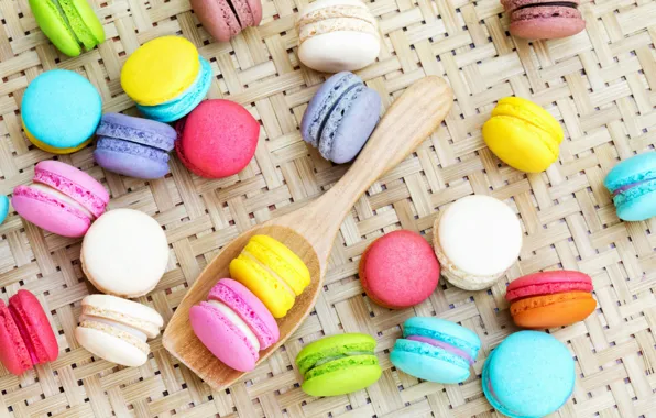 Картинка colorful, десерт, пирожные, сладкое, sweet, dessert, macaroon, french