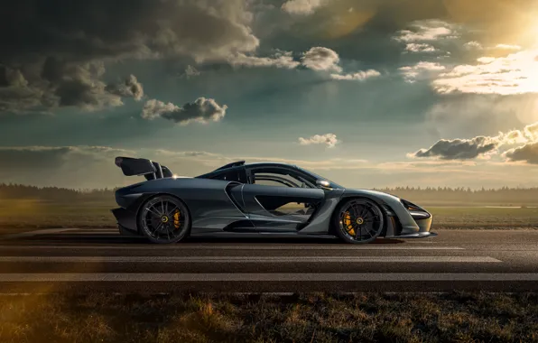 McLaren, суперкар, вид сбоку, Senna, Novitec, 2020