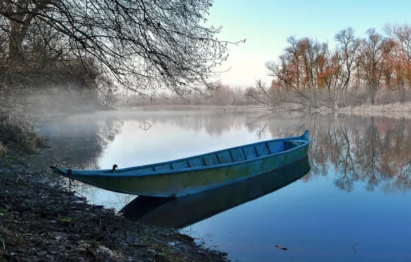 Winter, barca, Lombardia, Parco naturale della Valle del Ticino, riflessi