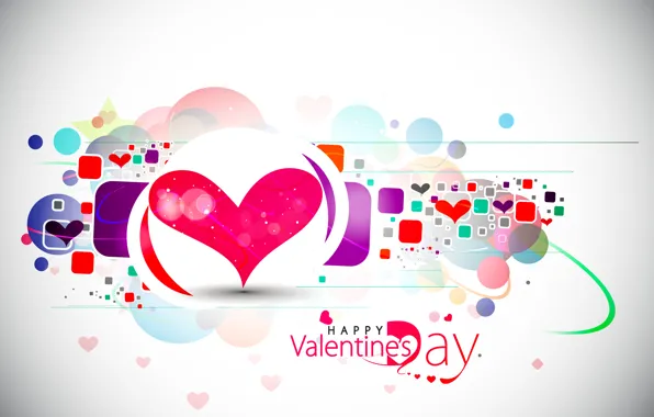 Абстракция, праздник, вектор, сердечки, день святого валентина, Happy Valentine's day