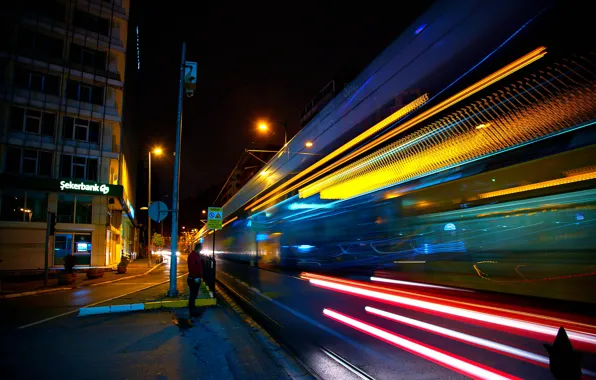 Ночь, выдержка, Стамбул, Турция, night, Istanbul
