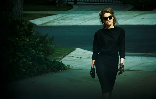 Девушка, поза, улица, фигура, очки, Amber Heard