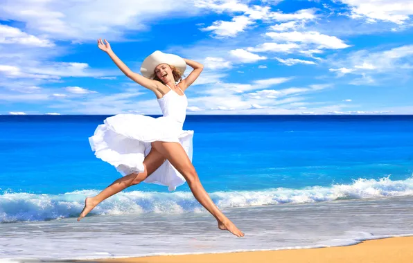Море, пляж, лето, девушка, солнце, отдых, summer, beach