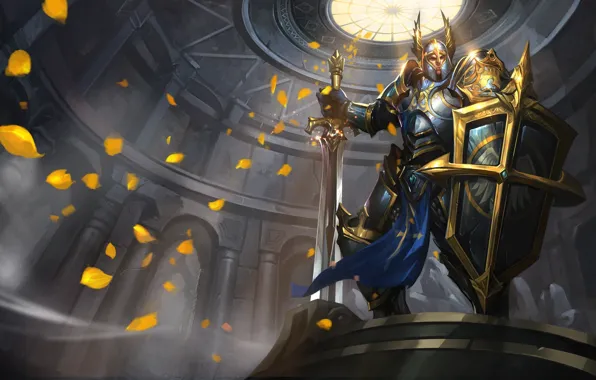 Меч, доспехи, шлем, мужчина, щит, рыцарь, Arena of Valor
