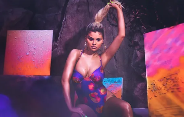 Wallpaper, selena gomez, swimsuit, uhd, 2021