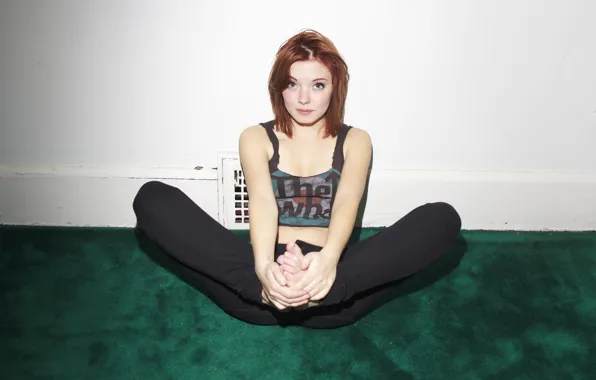 Girl, legs, woman, model, redhead, floor, piercing, female