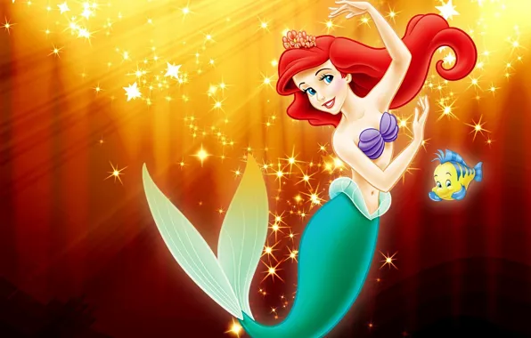 Картинка море, мультфильм, принцесса, sea, Ariel, Ариэль, movie, Walt Disney