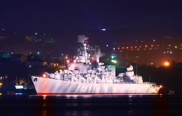Москва, подсветка, крейсер, ракетный