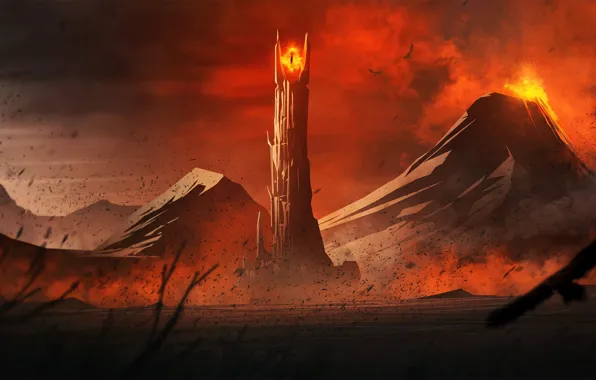 Картинка Lord of The Rings, Mordor, Mount Doom, Eye of Sauron