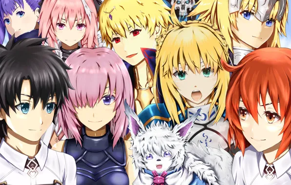 Девушки, аниме, арт, парни, Fate Grand Order