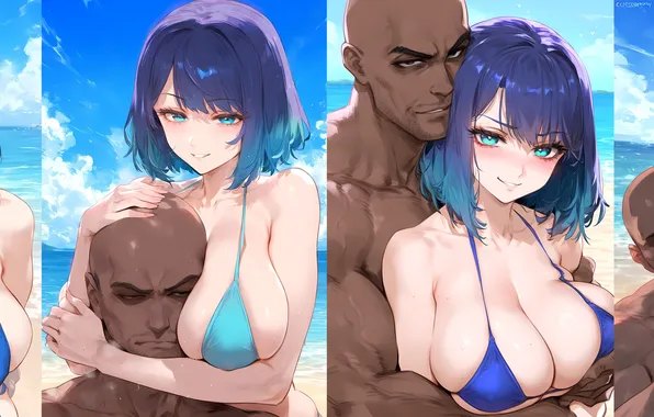 Black & white, big tits, black man, anime girl, anime babe, Oshi no Ko, Interracial, …