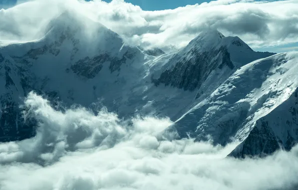 Природа, Красота, Nature, Cloudy, Mountains, Mountain Landscape, Mountain range, Cloudy Sky