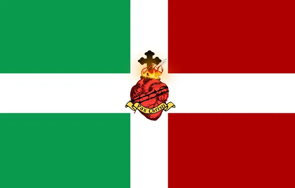 Green, fire, red, white, Italy, heart, cross, flag