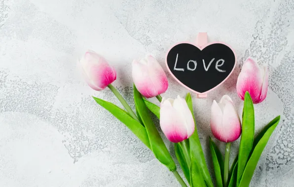 Любовь, цветы, сердце, букет, тюльпаны, love, розовые, heart