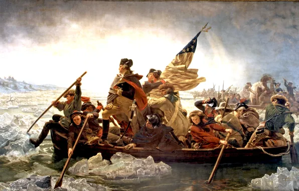 Картина, живопись, painting, 1851, Washington crossing the Delaware, Emanuel Leutze