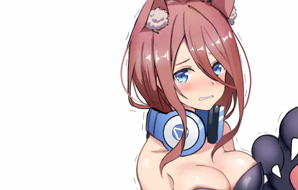 Girl, sexy, cleavage, long hair, boobs, anime, blue eyes, beautiful