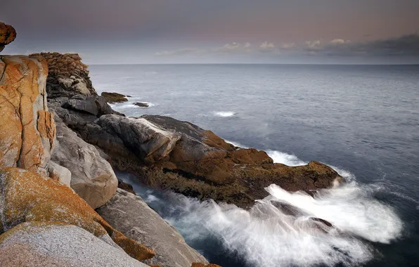 Море, пейзаж, скалы