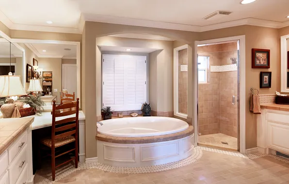 Дизайн, вилла, зеркало, светильник, шкаф, Ванна, Design, Bathroom