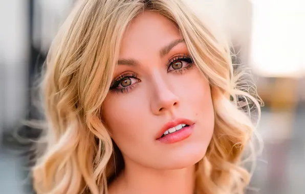 Взгляд, девушка, лицо, макияж, блондинка, Katherine McNamara