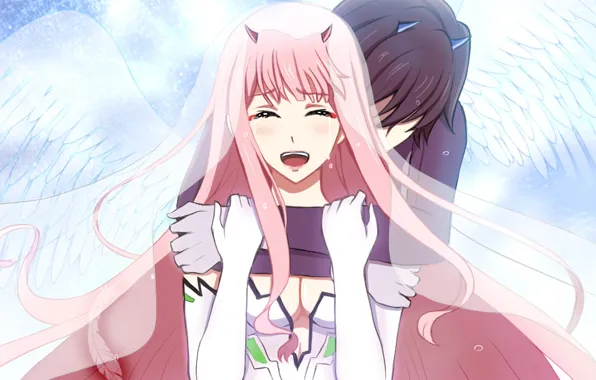 Арт, пара, двое, Darling In The Frankxx, Милый во Франксе