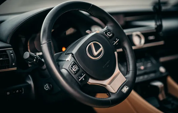 Lexus, руль, салон автомобиля