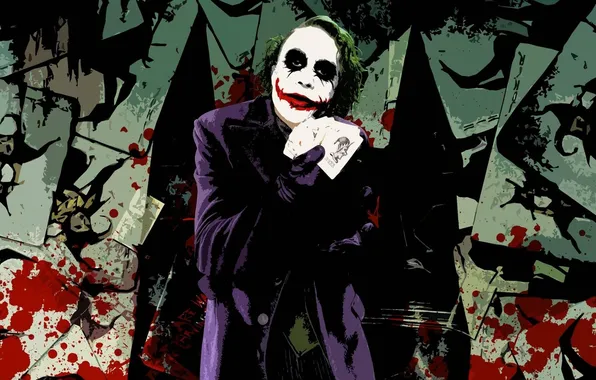 Картинка Джокер, Joker, Хит Леджер, Тёмный Рыцарь