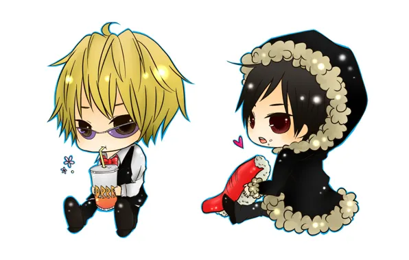 Аниме, арт, парни, персонажи, Шизуо Хейваджима, Изая Орихара, Durarara!!
