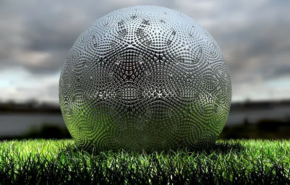Картинка поле, трава, Мяч