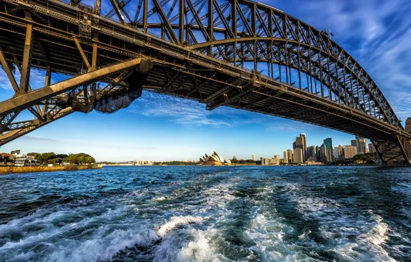Мост, город, река, здания, Австралия, Сидней, Parramatta River