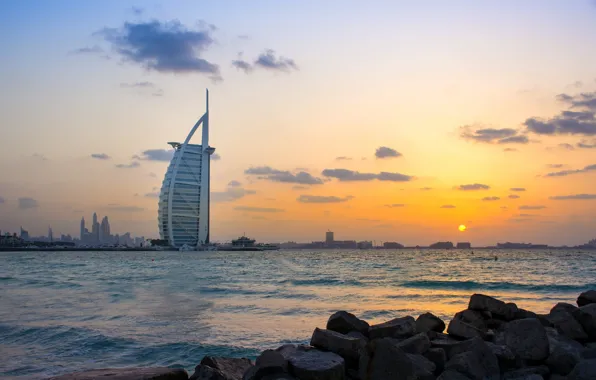 Пейзаж, город, утро, Dubai, Дубай (ОАЭ)