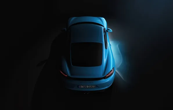 Авто, Синий, Porsche, Машина, Cayman, Голубой, Car, Рендеринг