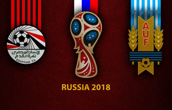 Wallpaper, sport, logo, football, FIFA World Cup, Russia 2018, Egypt vs Uruguay