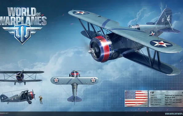 Картинка США, Америка, самолёт, рендер, палубный истребитель, Wargaming.net, World of Warplanes, WoWp