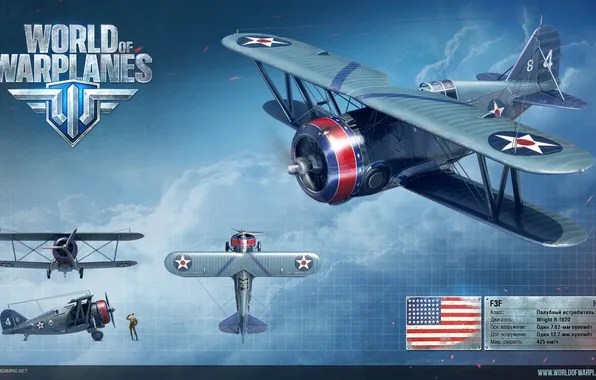 США, Америка, самолёт, рендер, палубный истребитель, Wargaming.net, World of Warplanes, WoWp