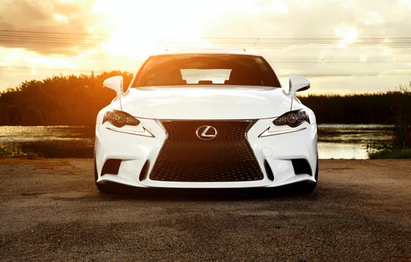 Картинка Lexus, white, front, vossen wheels, IS F sport