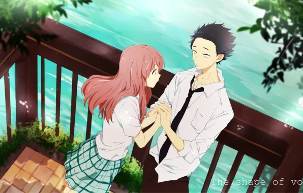 Романтика, пара, Аниме, двое, 2016, Koe no Katachi, A Silent Voice, Форма Голоса