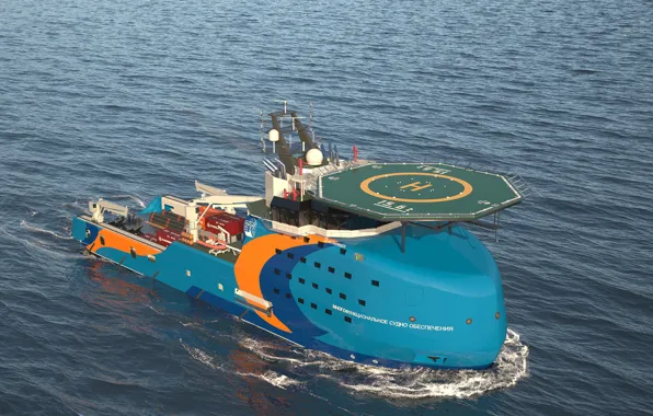 Вода, Океан, Море, Судно, Рендеринг, Offshore, Supply, Offshore Supply Ship