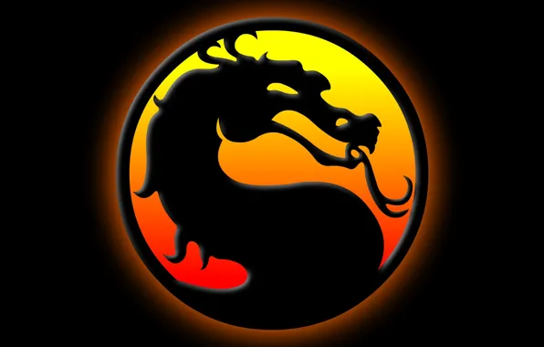 Фон, дракон, символ, профиль, Mortal Kombat, Dragon Logo