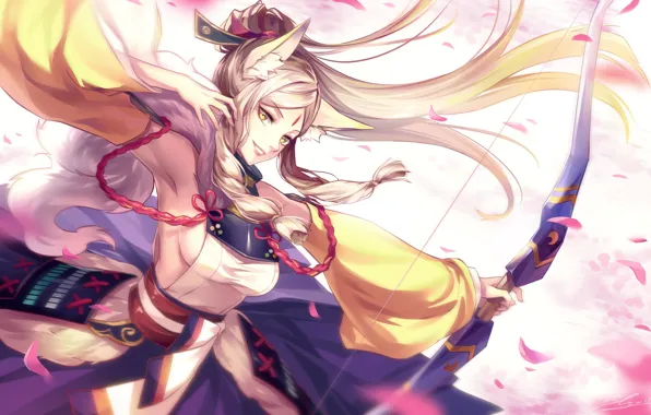 Девушка, аниме, арт, Onmyouji